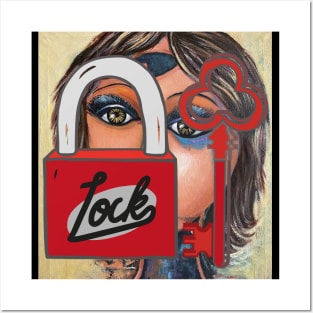 Lock Padlock and key Posters and Art